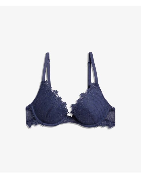 Blauer Push-up-BH mit Bügel in Paquerette