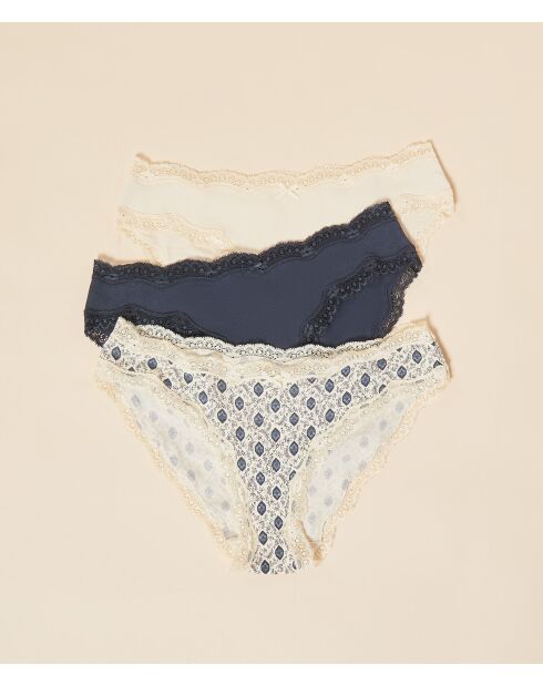 Set di 3 mutandine marine Lilada