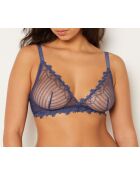 Blauwe bh zonder beugel in paquette