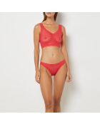 Set reggiseno e slip in pizzo rosso miele