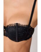 Zwarte masquerade push-up bh met beugel