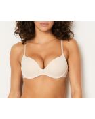 Weicher, beigefarbener Push-up-BH ohne Bügel