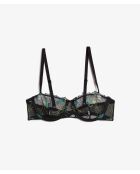 Zwarte beugelbeha voor in de tuin