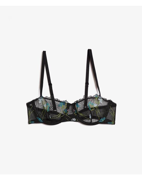 Zwarte beugelbeha voor in de tuin