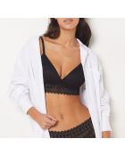 Zwarte bh zonder beugel met gravure