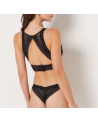 Zwarte bh zonder beugel met gravure