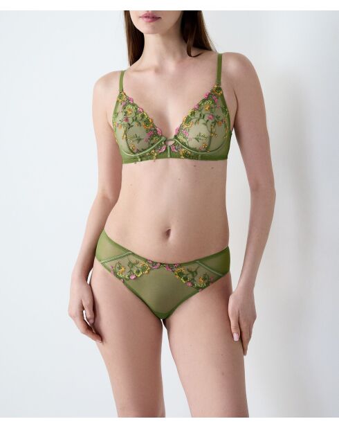 Sujetador gourmet verde con aros