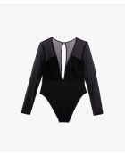 Couture zwarte romper uit één stuk zonder beugel