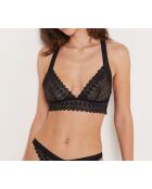 Zwarte bh zonder beugel met gravure