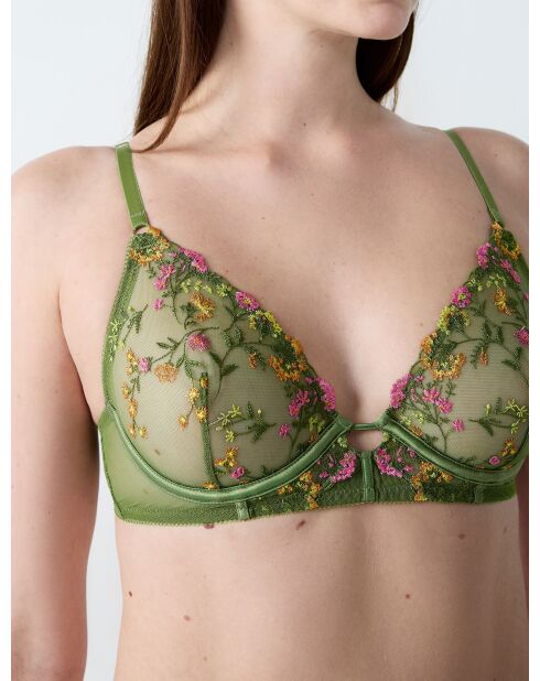 Sujetador gourmet verde con aros