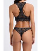 Schwarz/blauer reflektierender Tanga