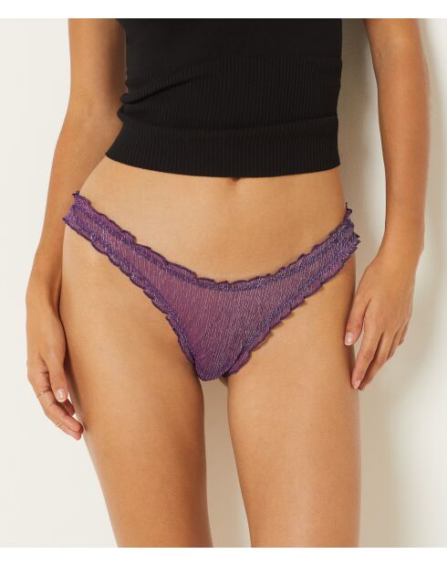 Amber Glanzende paarse string