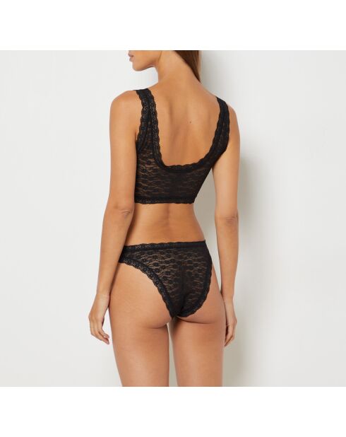Honigschwarzes Set aus BH und Höschen mit Spitze