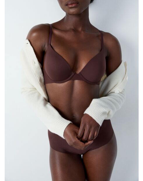 Pure Fit Push-up-BH in Schokolade mit Bügel