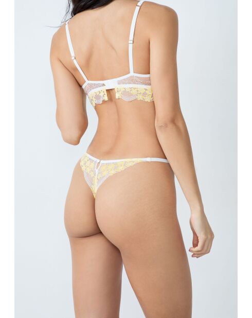 Tanga Somptueuse jaune pale