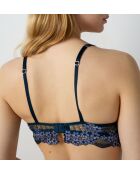 Sontuoso reggiseno push-up blu notte con ferretto