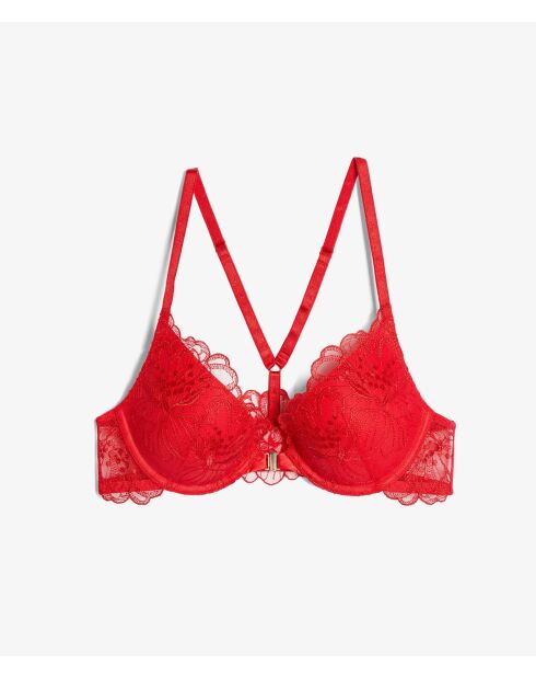 Rode push-up bh met beugel Conquise