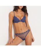 Blauwe push-up bh in paquerette met beugel