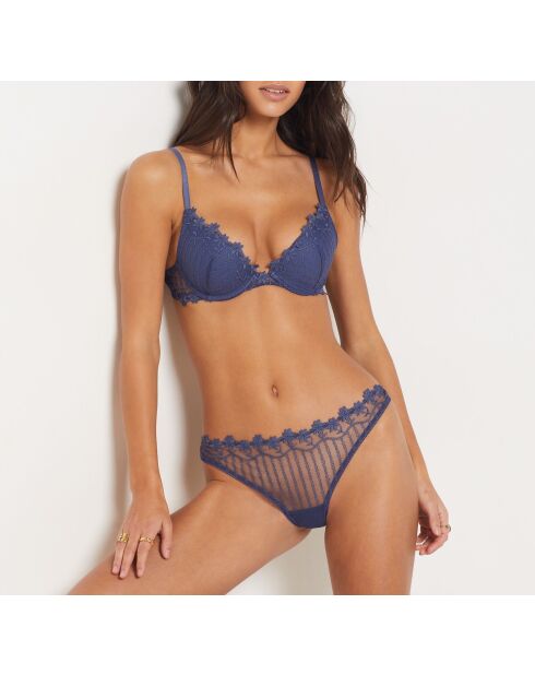 Blauer Push-up-BH mit Bügel in Paquerette