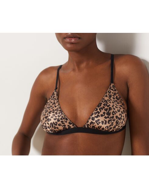 Leop BH ohne Bügel aus Satin, mehrfarbig