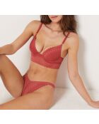 Sujetador push-up con terracota grabada con aros