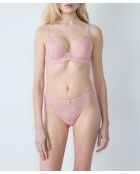 Poederroze push-up bh met hartjes en beugel