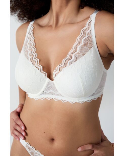 Embleme ecrufarbener BH mit Bügel n°6