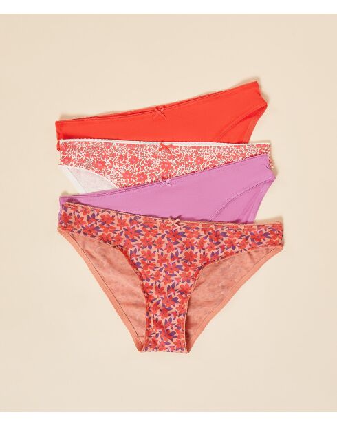 Set de 4 braguitas Silane rojas