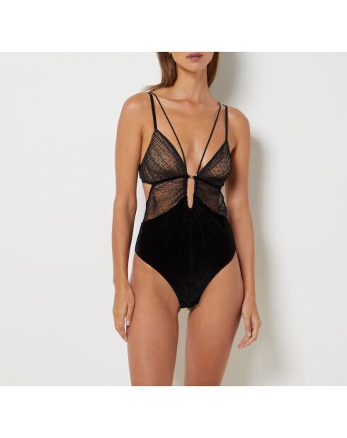 Enlacee zwarte romper uit één stuk zonder beugel