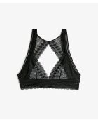 Zwarte bh zonder beugel met gravure