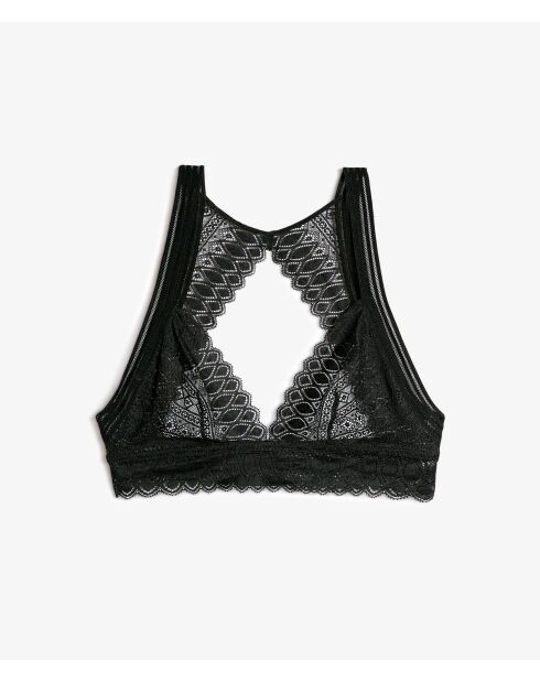 Zwarte bh zonder beugel met gravure