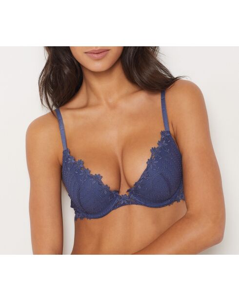 Blauer Push-up-BH mit Bügel in Paquerette