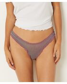 Amber Glanzende groen/roze string