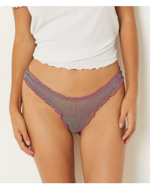 Tanga Amber Shiny verde/rosa