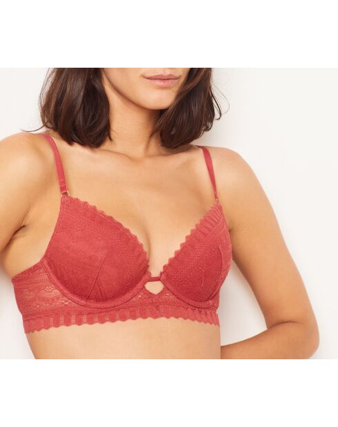 Push-up bh met beugel nr. 2 Diamant terracotta