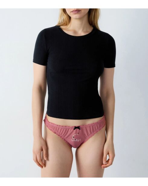 Secret Santa slipje met roze achtergrond