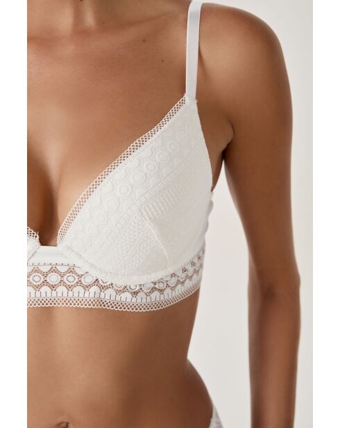 Crush ecru push-up bh met beugel