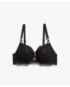 No.1 Escapade schwarzer Push-up-BH mit Bügel