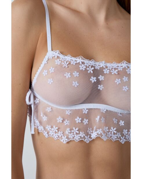 Witte ongrijpbare bh zonder beugel