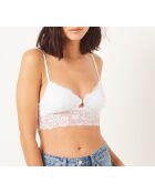Zoete witte bh zonder beugel met uitneembaar kussentje
