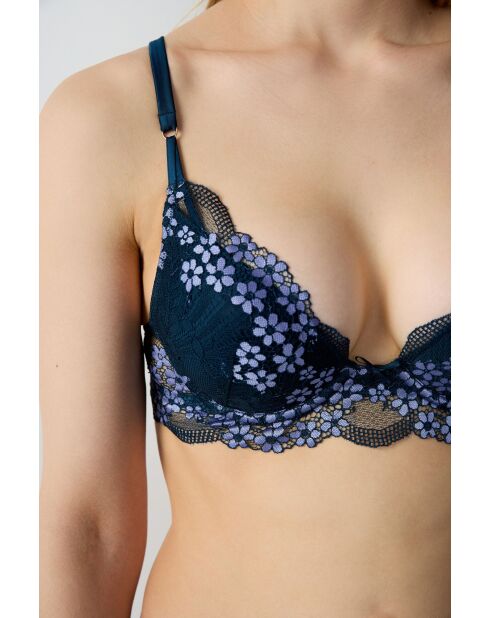 Prächtiger nachtblauer Push-up-BH mit Bügel