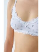 Soutien-gorge sans armatures Chouchoutte blanc à motifs fleuris