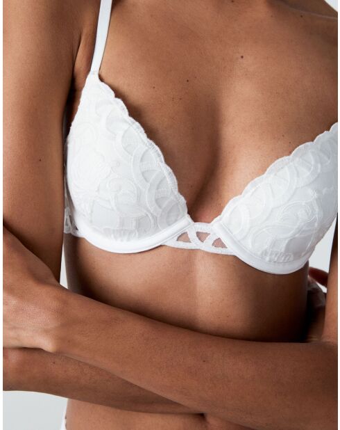 Ecrufarbener Push-up-BH mit Bügel