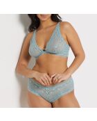 Kunstzinnige blauwe lagunebeha met beugel nr. 7