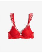 Rode push-up bh met vlindersluiting en beugel