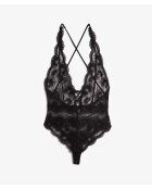 Zwarte bodysuit uit één stuk zonder beugel Dahlia S24