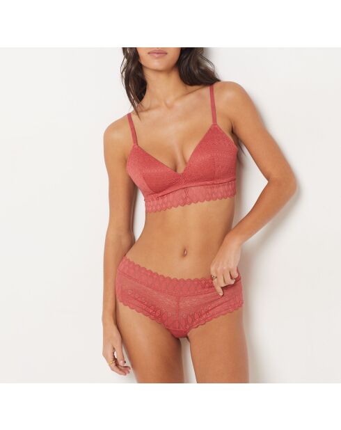 Sujetador sin cable con grabado de terracota