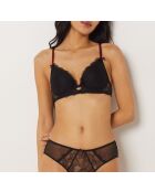 Zwarte sentimentele push-up bh met beugel