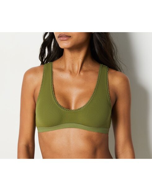 Sujetador Douce con aros color caqui oliva