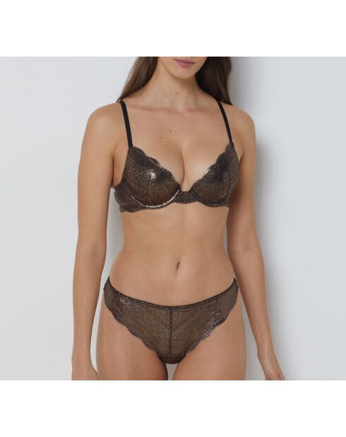 Tanga Idol marrón/dorado